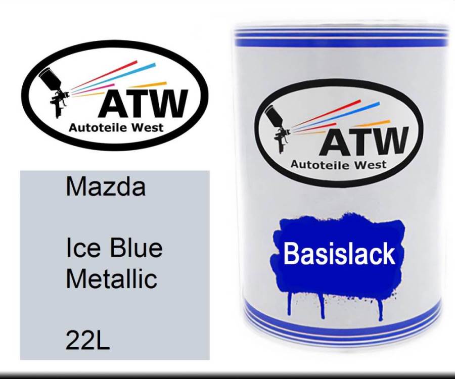 Mazda, Ice Blue Metallic, 22L: 500ml Lackdose, von ATW Autoteile West.